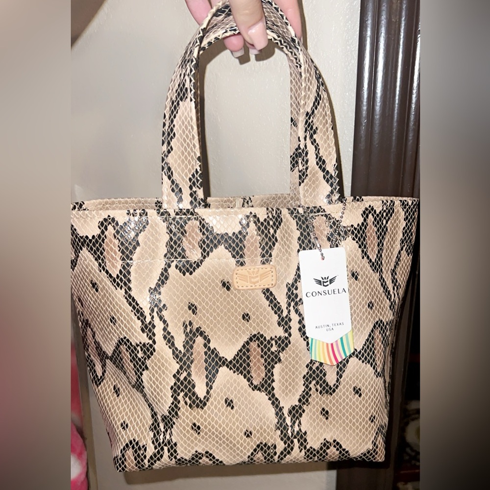 Mini grab and go consuela bag nwt snake skin pattern